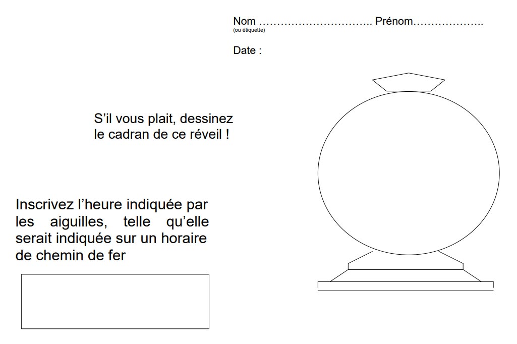 Test de l'horloge en pdf